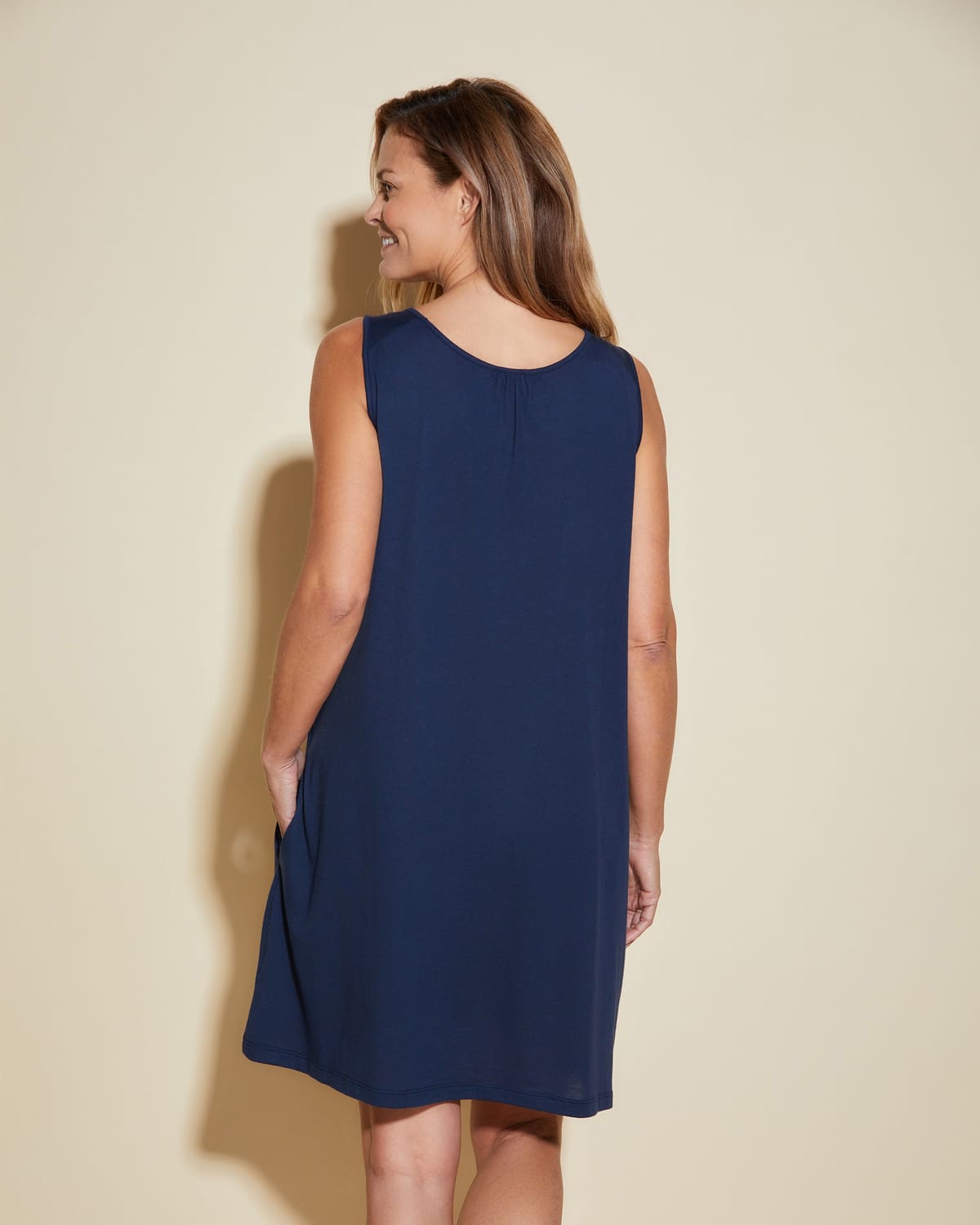 Tank Chemise With Pockets - Navy