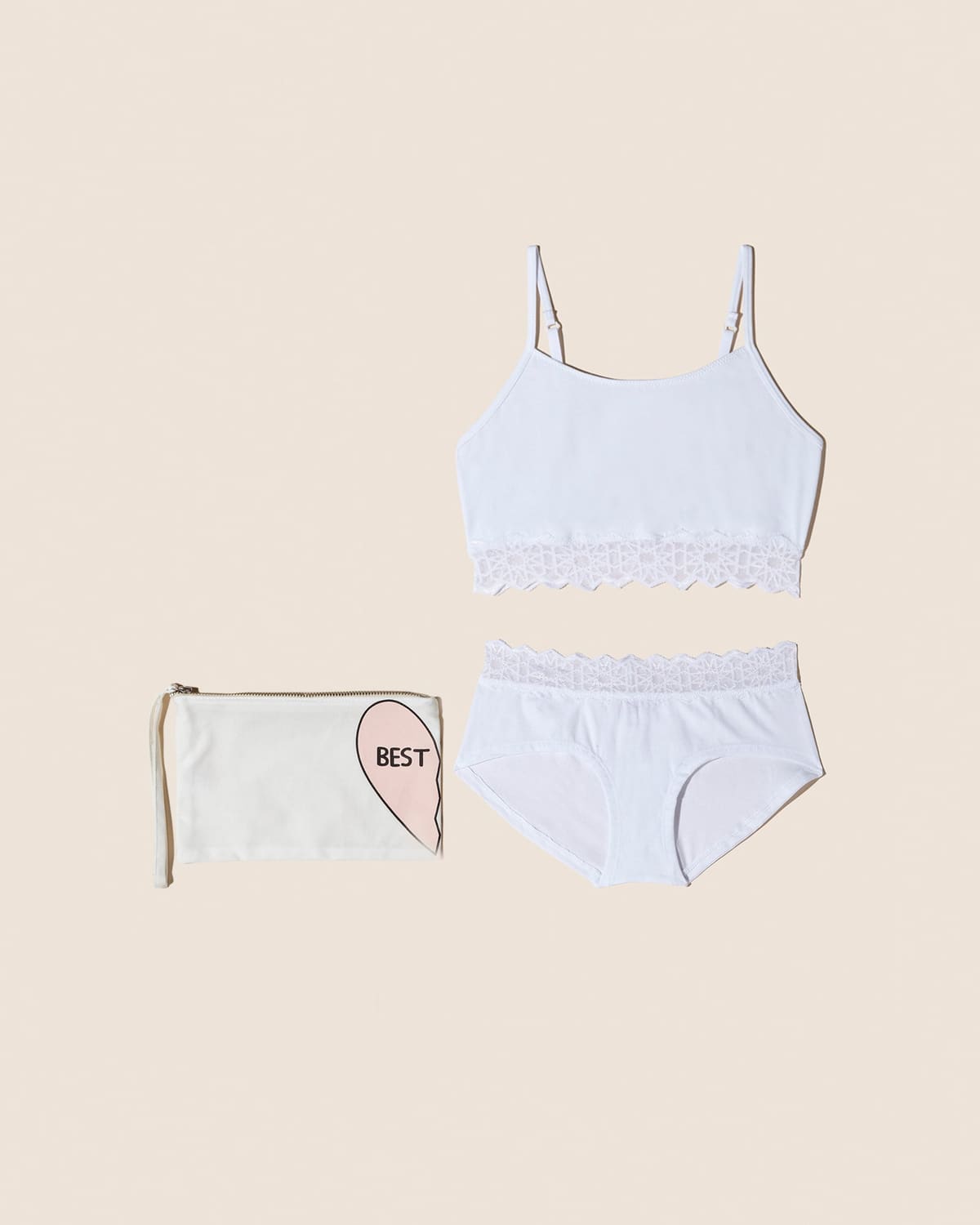 Tween Bestie Bralette - Star/White