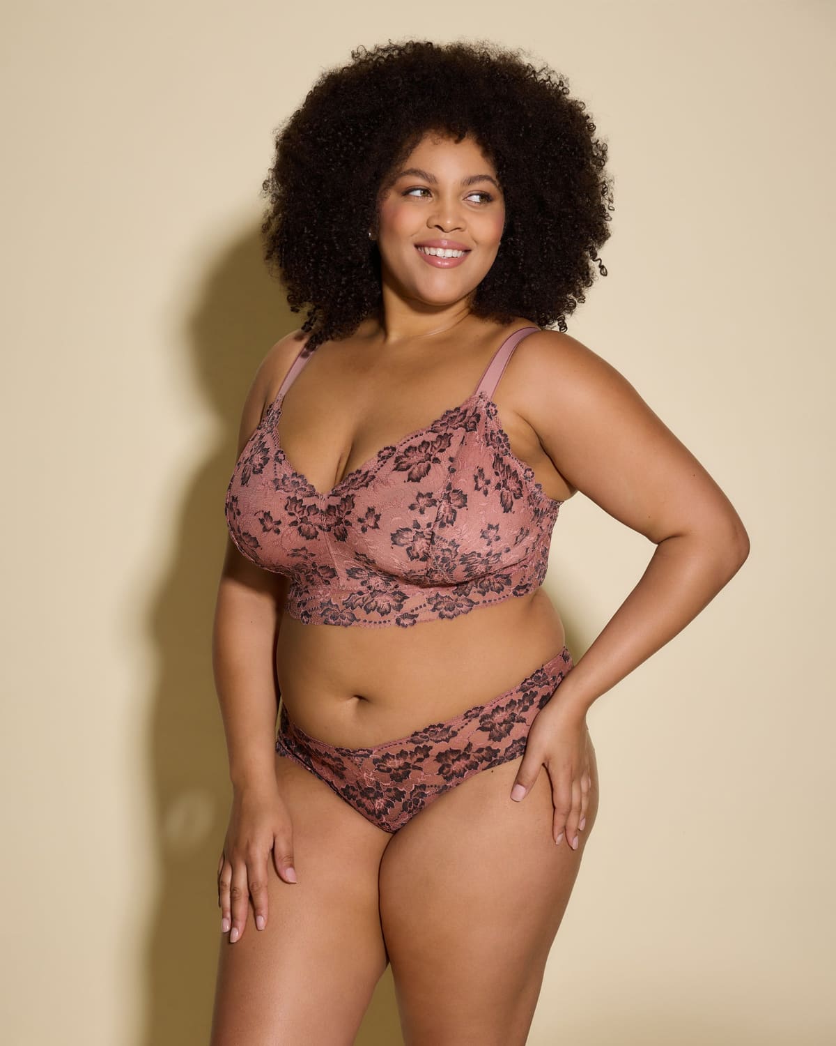 Ultra Curvy Longline Bralette - Tunis/Black