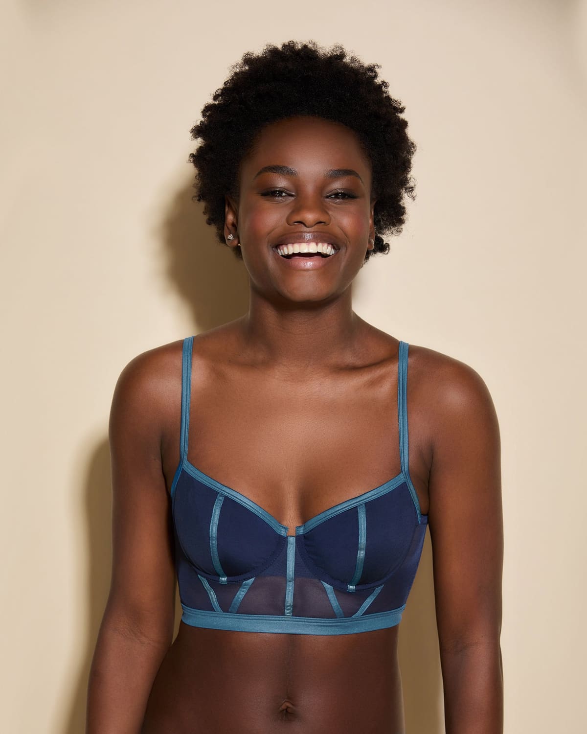 Underwire Balconette Longline Bra - Nocturnal Blue/Malawi