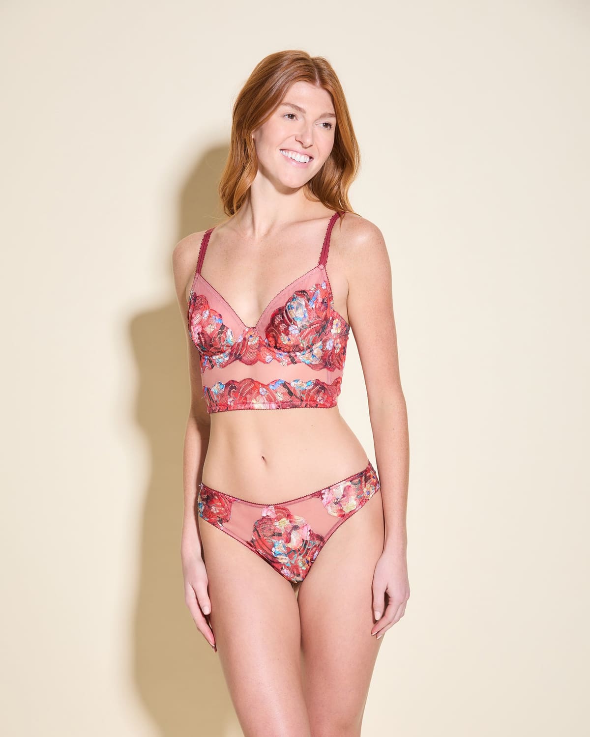 Underwire Balconette Longline - Faded Rose