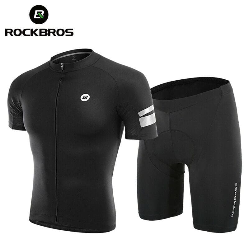 Cycling Jersey Shorts Set Bike MTB Compression Wicking Sport Pants Breathable Coolmax Pad Pants For Men Women - Tops&Shorts / US S=AsianM