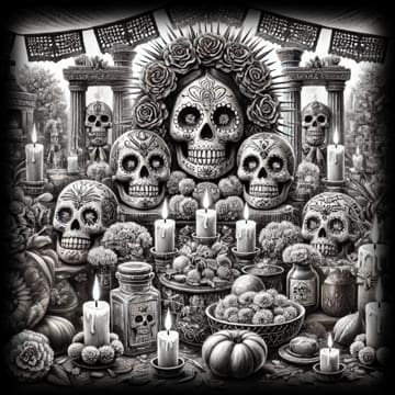 "Day of the Dead - Sketch Altar" - ASScoozie Design on FrostBuddy Universal Buddy | A Sweet Sip