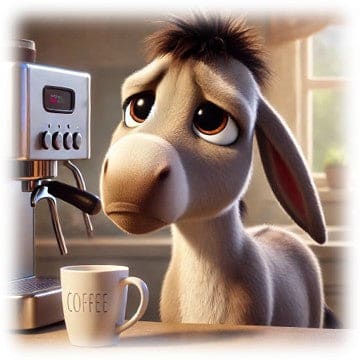 "Donkey Coffee Fix - Sleepy Eyes" - ASScoozie Design on FrostBuddy Universal Buddy | A Sweet Sip