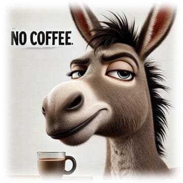 "Donkey Coffee Fix - Sly Grin" - ASScoozie Design on FrostBuddy Universal Buddy | A Sweet Sip