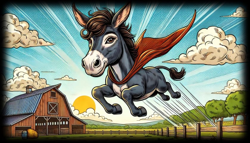 "Donkey Hero - Comic Dawn" - ASScoozie Design on FrostBuddy Universal Buddy | A Sweet Sip