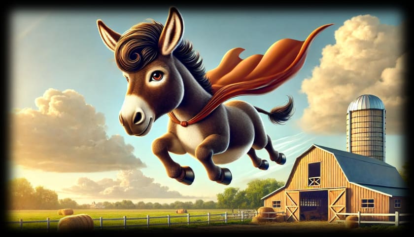 "Donkey Hero - Countryside Flight" - ASScoozie Design on FrostBuddy Universal Buddy | A Sweet Sip
