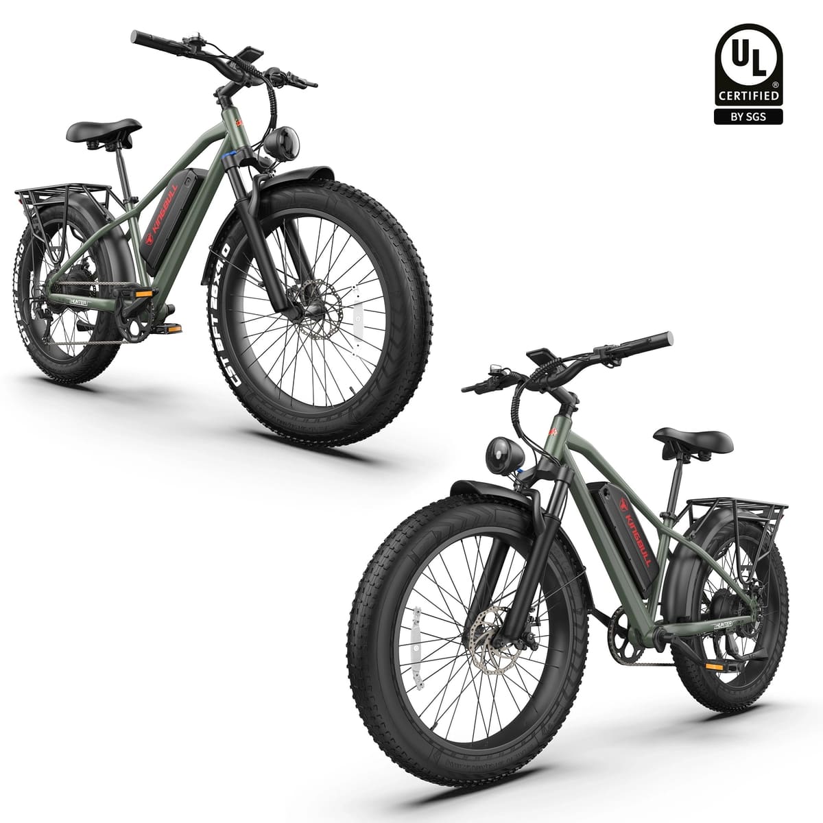 Double Kingbull Hunter 2.0S | Mountain Fat Tire Electric Bike - Green&Green