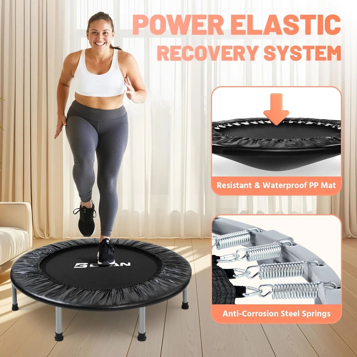 FED Fitness Bcan Series SP2 Foldable Mini Spring Trampoline