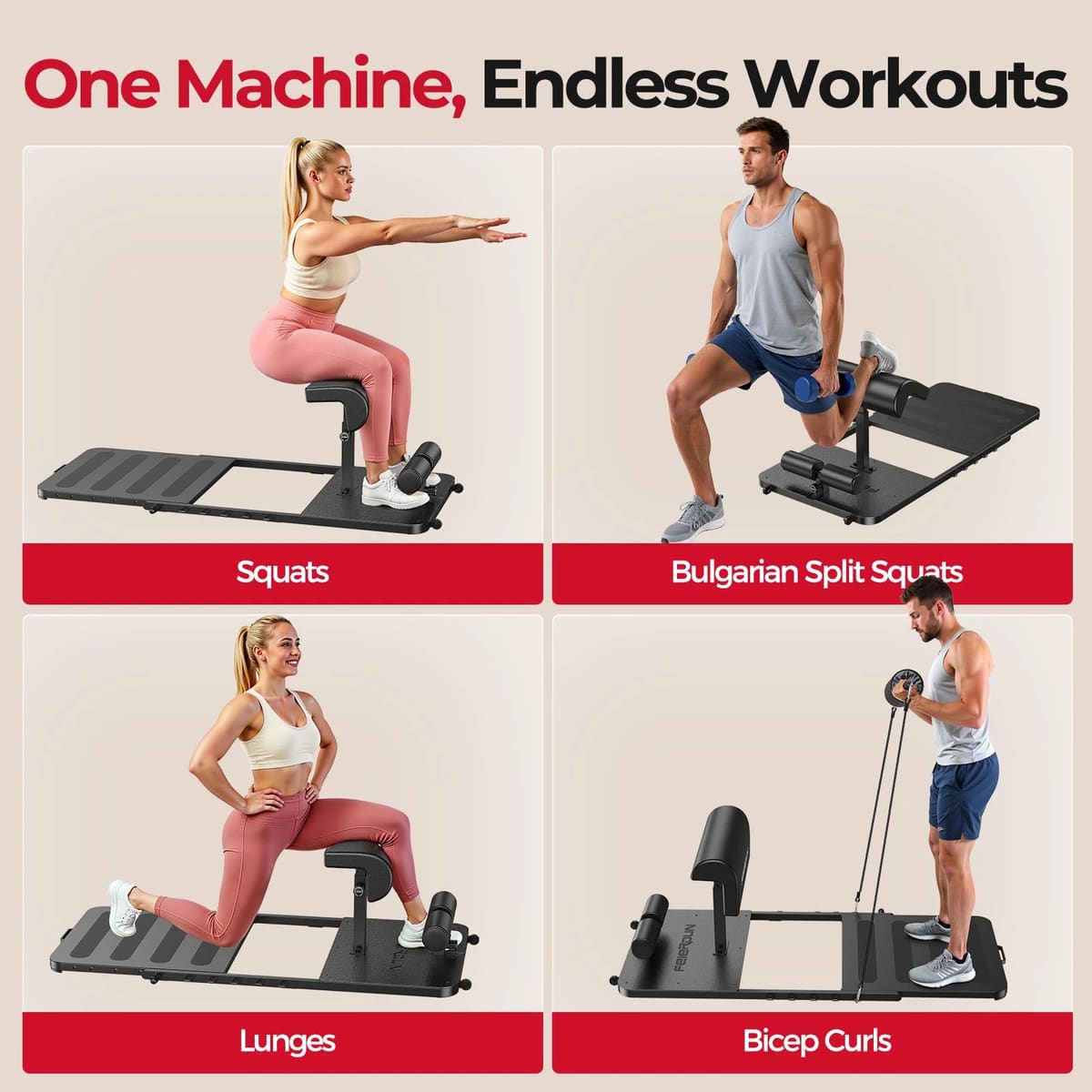 FED Fitness Feierdun Series HT1 Adjustable Hip Thrust Machine
