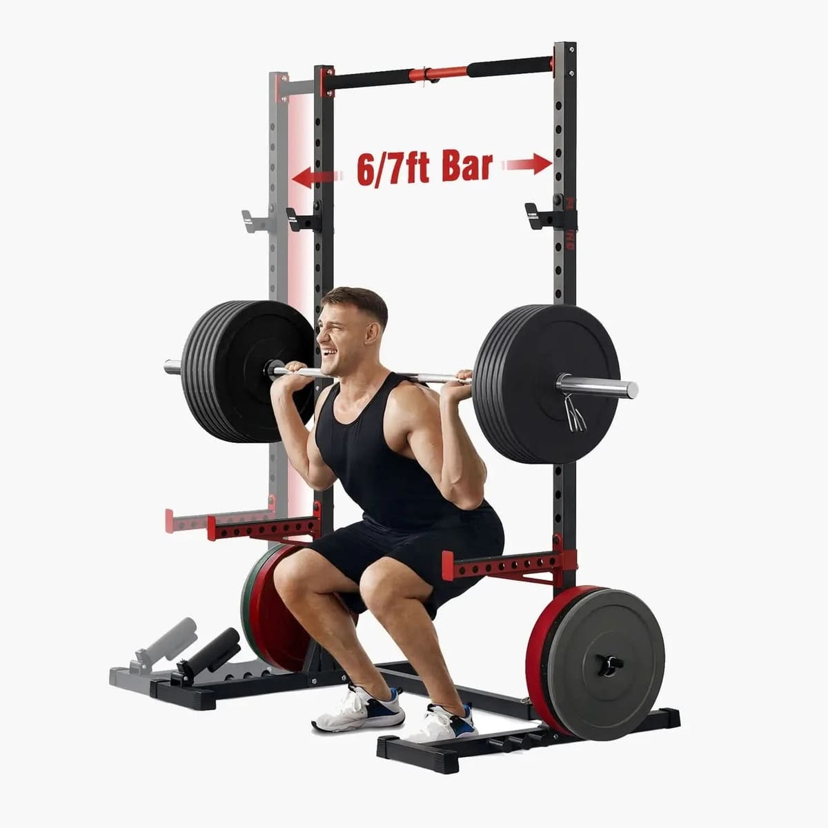 FED Fitness Flybird Series SR1 Adjustable Width Squat Rack With Pull-Up Bar