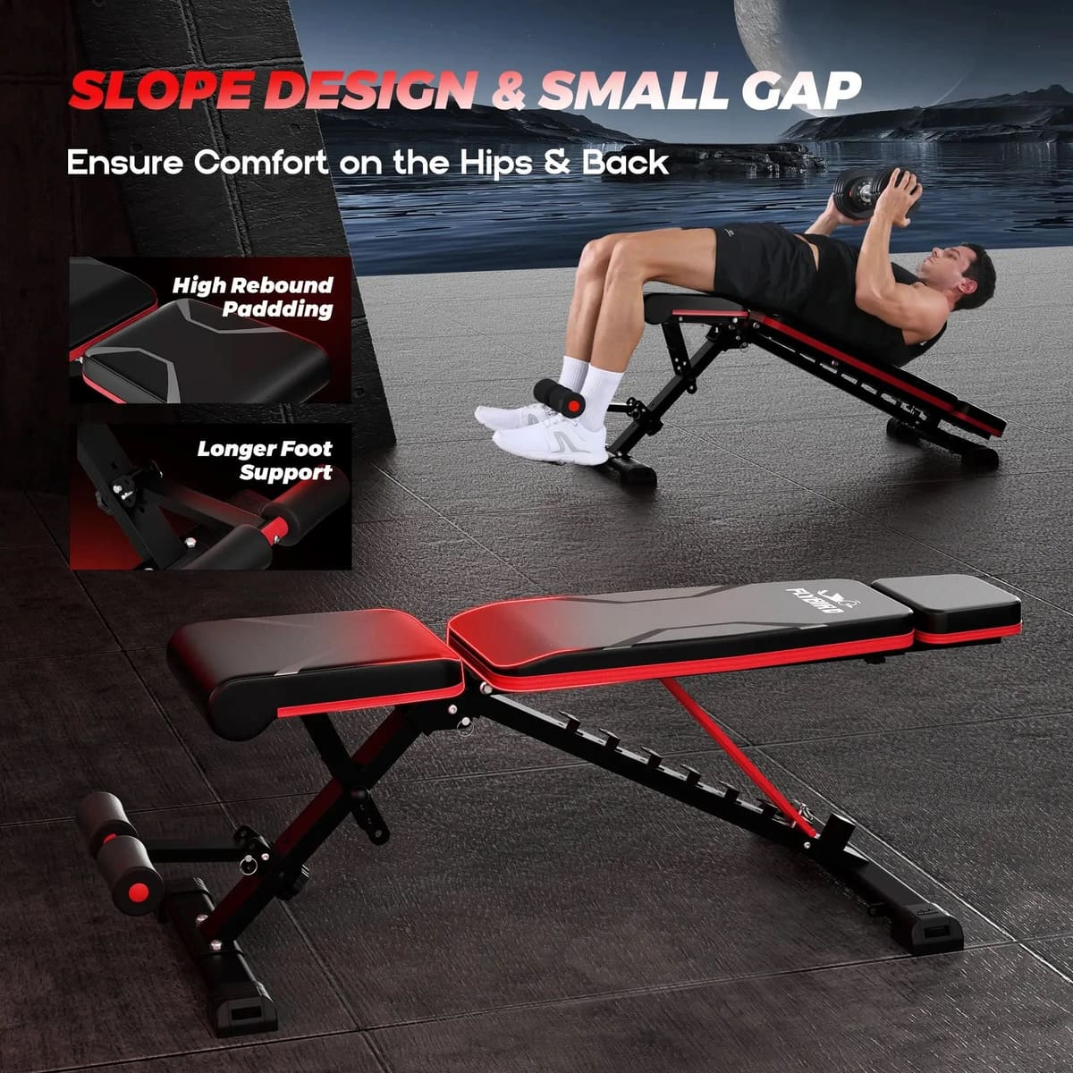 FED Fitness Flybird Series WB3 Foldable Adjustable Bench With Headrest