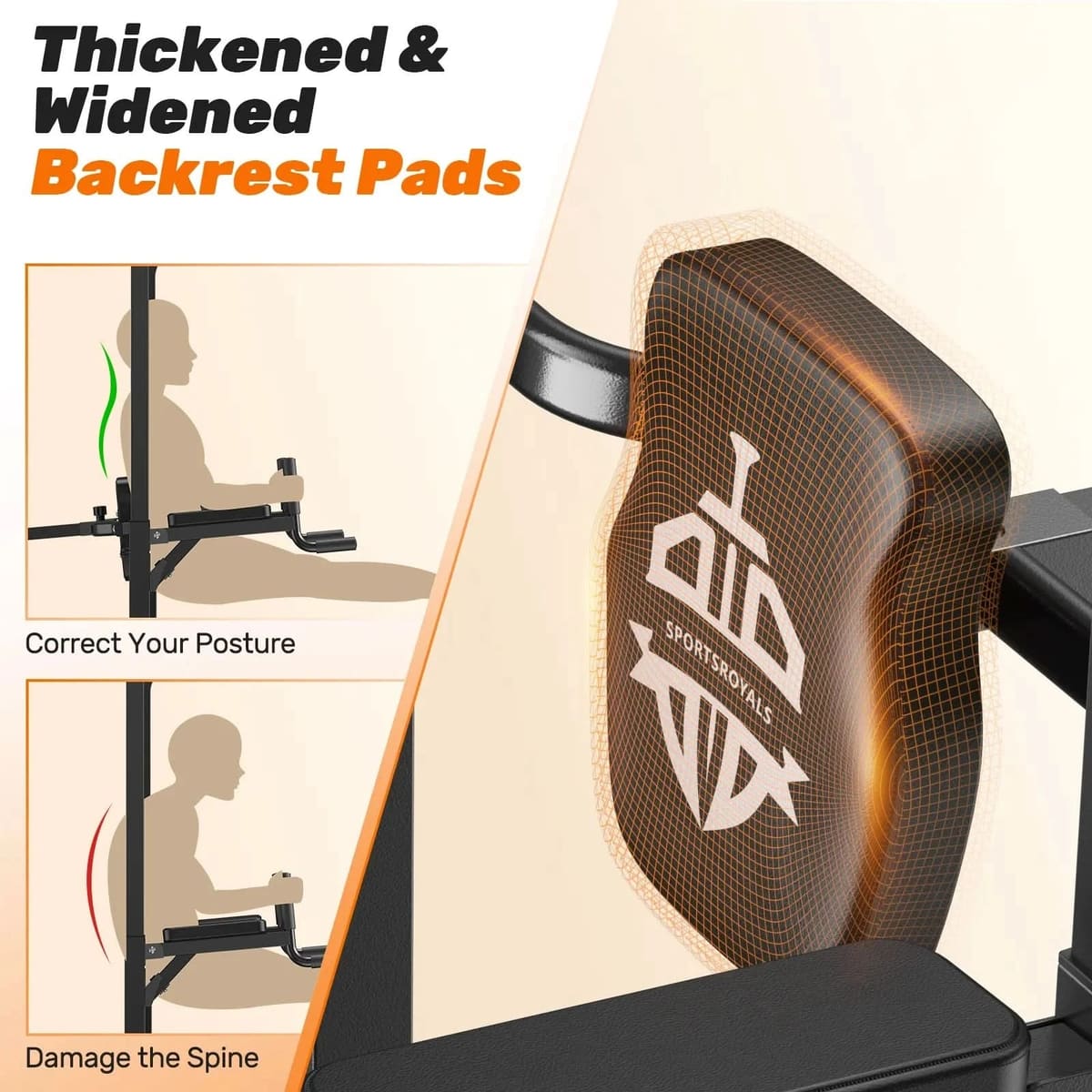 FED Fitness Sportsroyals Series PT1 Adjustable Power Tower Pull-Up Dip Station