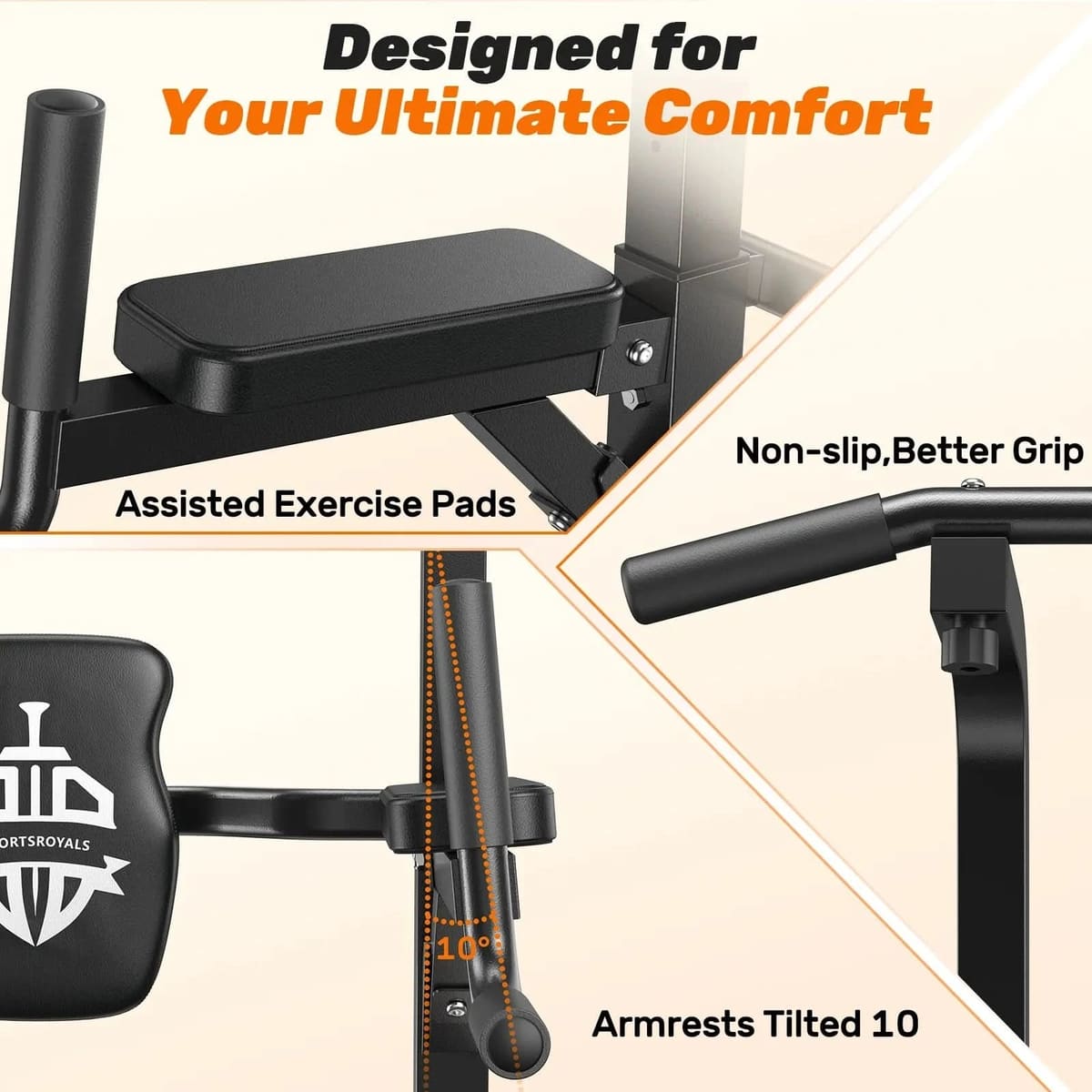 FED Fitness Sportsroyals Series PT1 Adjustable Power Tower Pull-Up Dip Station