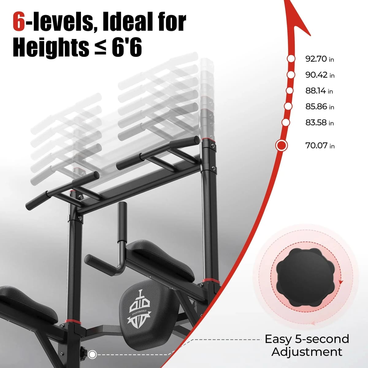 FED Fitness Sportsroyals Series PT2 Pull-Up Tower With Triangle Base