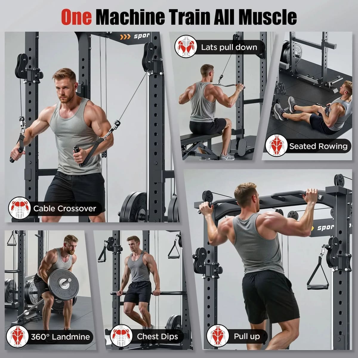 FED Fitness Sportsroyals Series RK1 Multi Function Power Rack