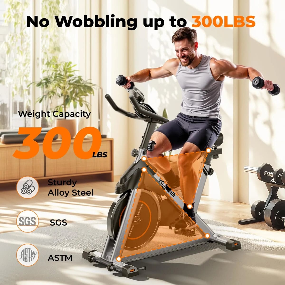 FED Fitness Yosuda Series EB1 Magnetic Indoor Cycling Bike with 300 LBS Capacity