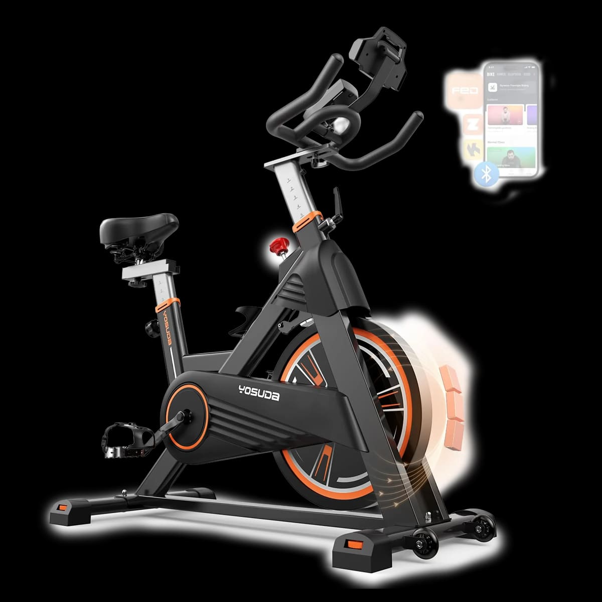 FED Fitness Yosuda Series EB2 Fully-Adjustable Indoor Cycling Bike with 350 LBS Capacity