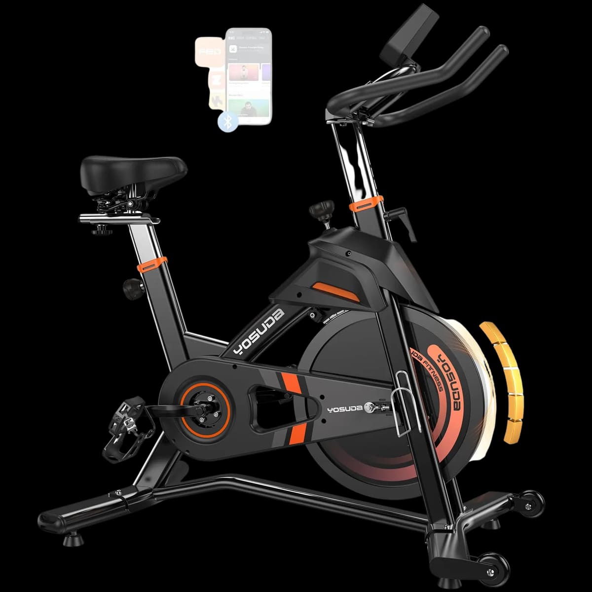 FED Fitness Yosuda Series EB3 Heavy-Duty Indoor Cycling Bike with 400 LBS Capacity