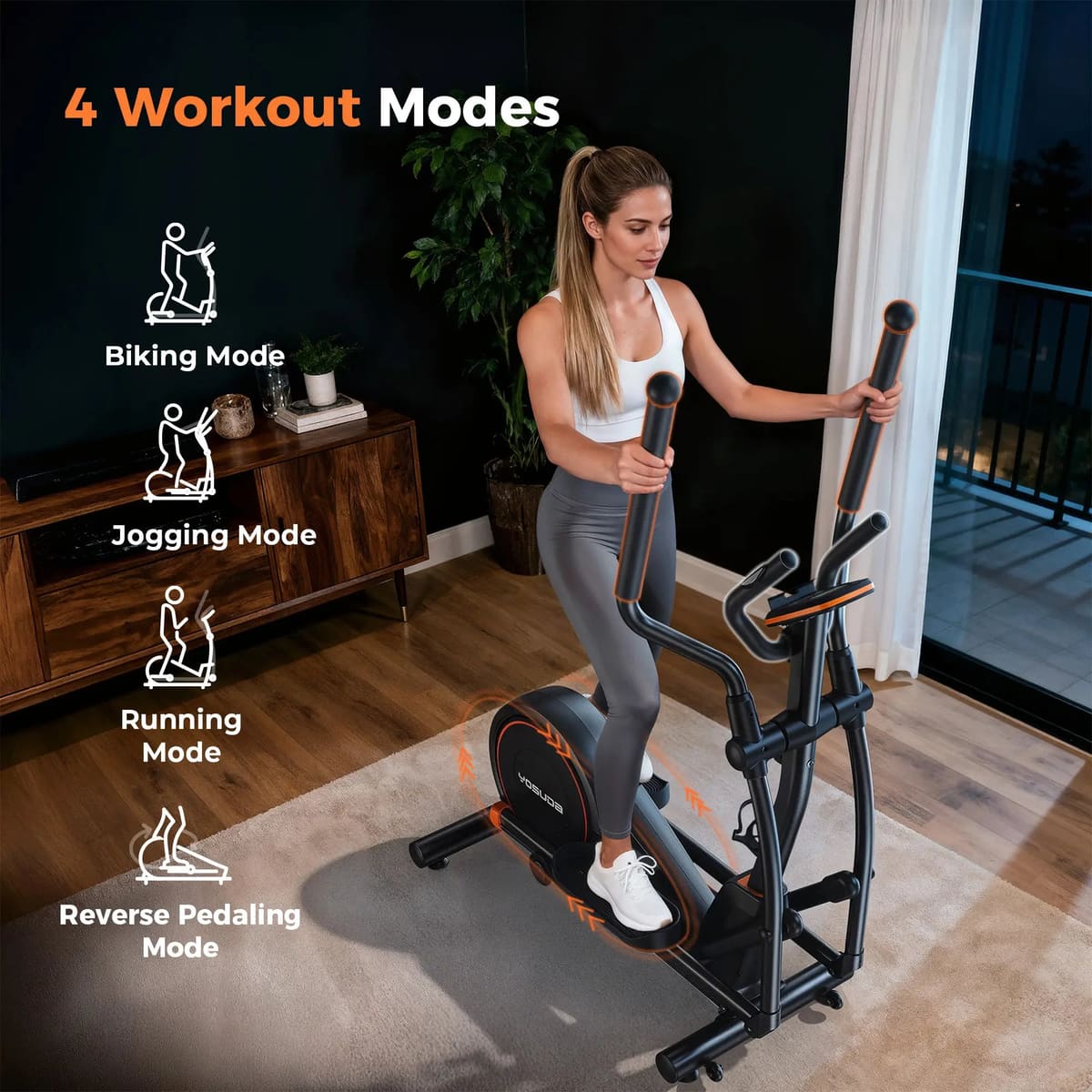 FED Fitness Yosuda Series EM1 Long-Stride Magnetic Elliptical Machine