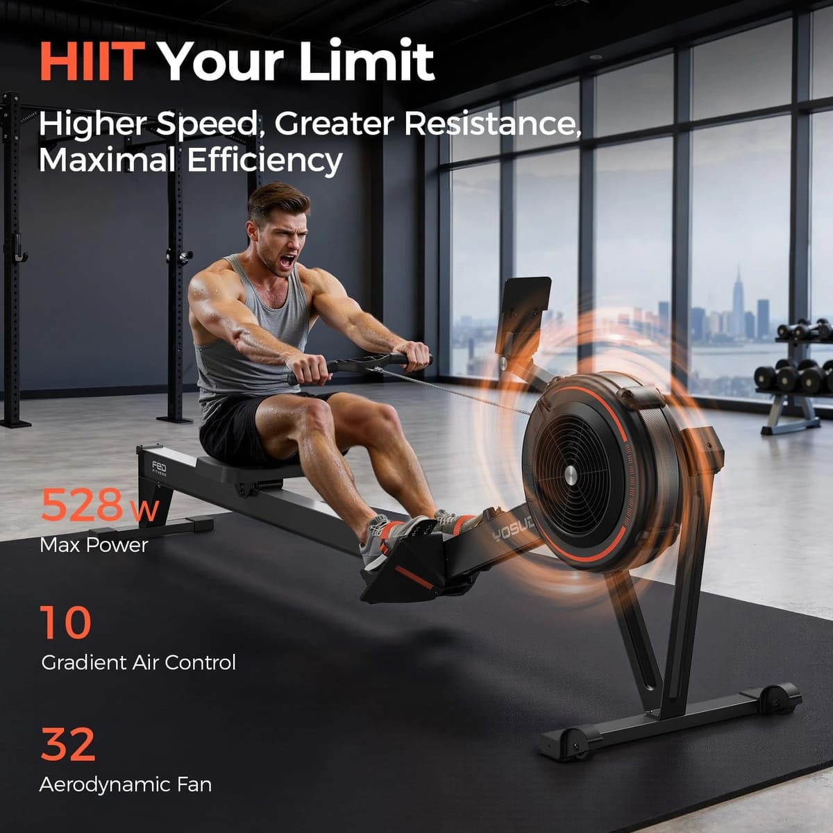 FED Fitness Yosuda Series R2 Air Resistance Rowing Machine