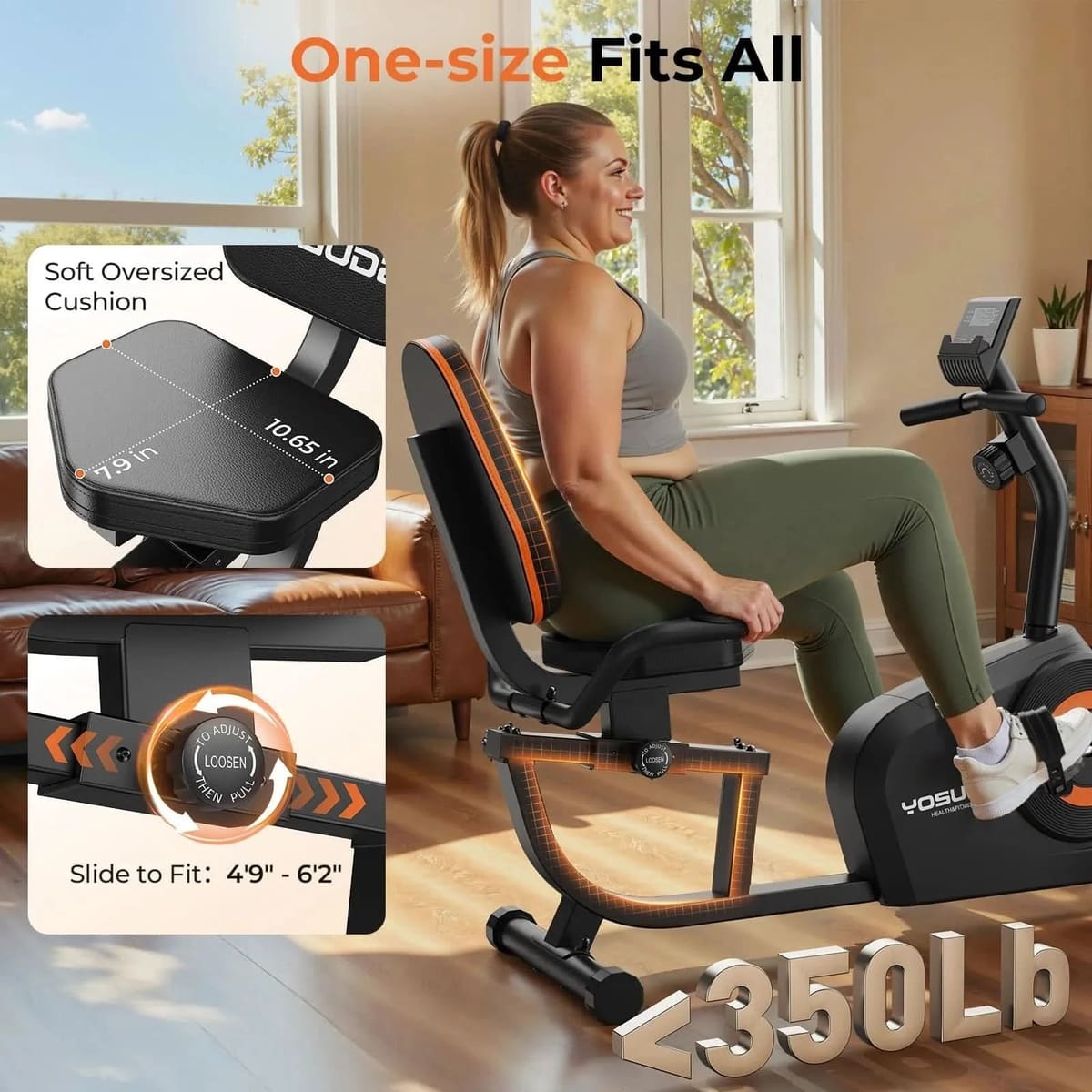 FED Fitness Yosuda Series RE1 Magnetic Recumbent Exercise Bike
