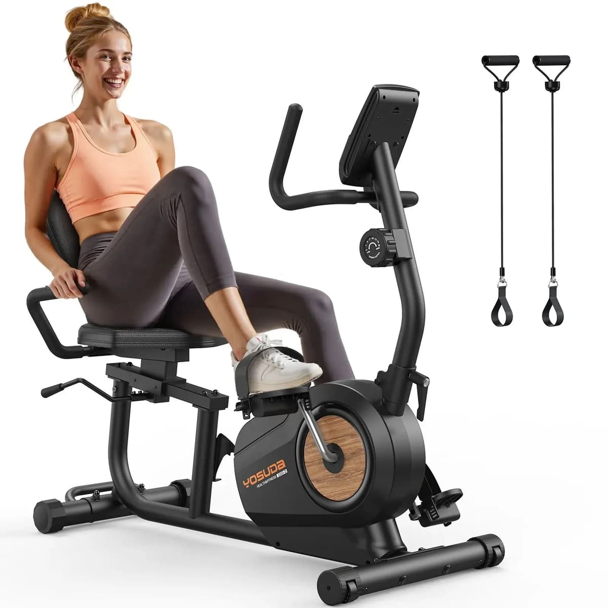 FED Fitness Yosuda Series RE2 Magnetic Recumbent Bike With Resistance Bands