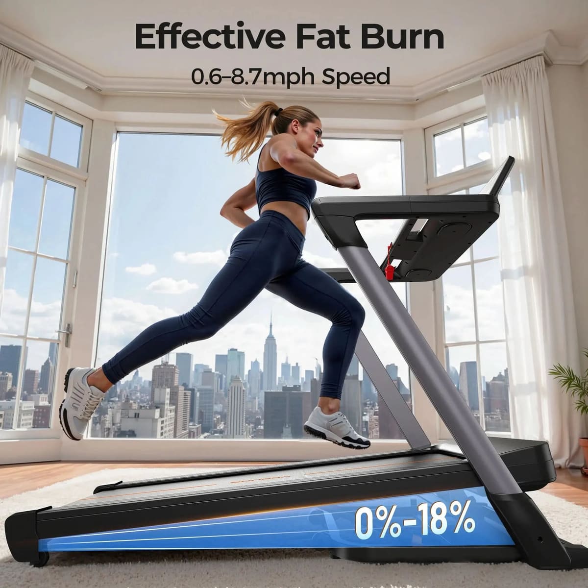 FED Fitness Yosuda Series TM2 Foldable Treadmill With Quiet Brushless Motor