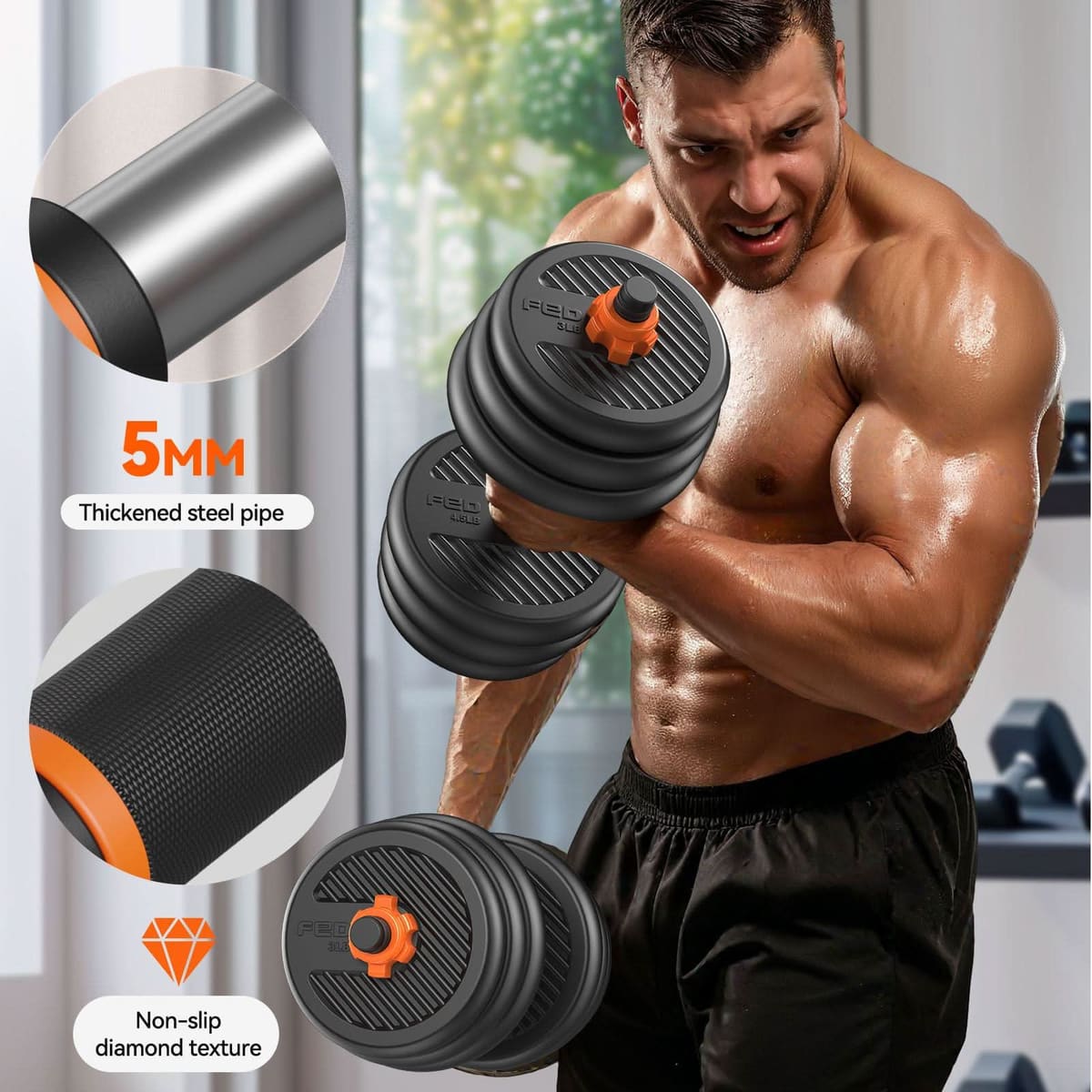 FED Weighted Eco-Friendly Dumbbells: Suitable for Strength Training in Home, Office, and Gym Settings
