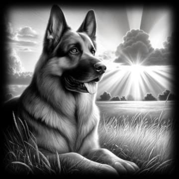 "German Shepherd - Sunlit Prairie" - ASScoozie Design on FrostBuddy Universal Buddy | A Sweet Sip