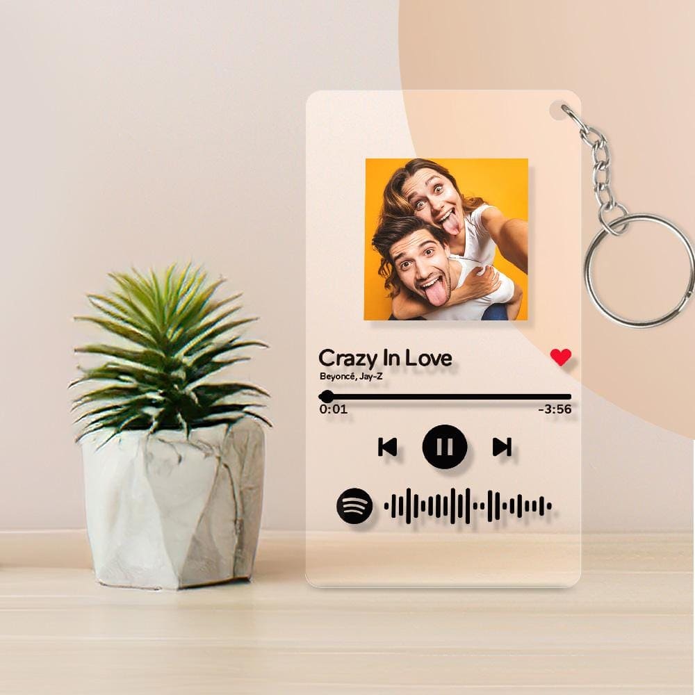 Custom Music Plaque Keychain Spotify Keychain Custom Valentine's Gifts Birthday Gifts