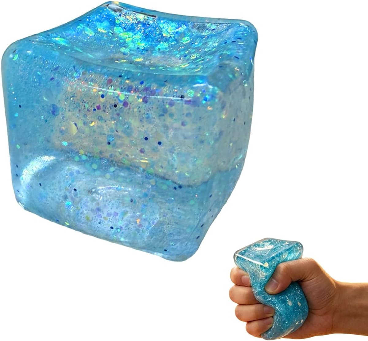 Ice Cube Squishies, Stress Relief Squishy Cube, Stress Cube Premium Block Cube Squishy
