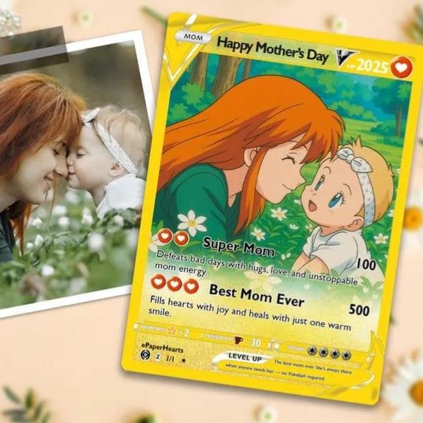Mother's Day Poke Card, Custom Poke Card, Gift For Mom, Mother's Day Gift, Custom Poke Present