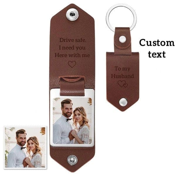 Personalized Engraved Leather Keychain for Couples - Meaningful Anniversary Gift