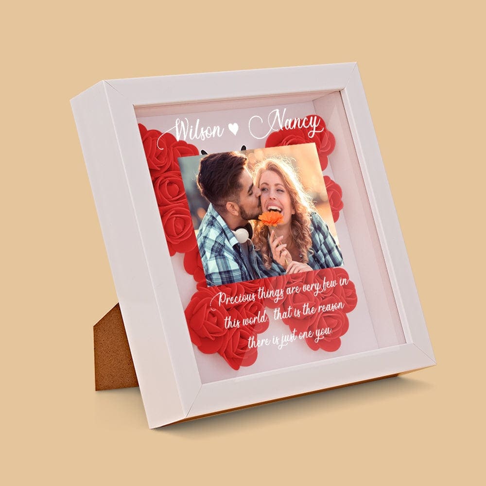 Personalized Flower Shadowbox With Photo and Text Gifts for Her 3 Types