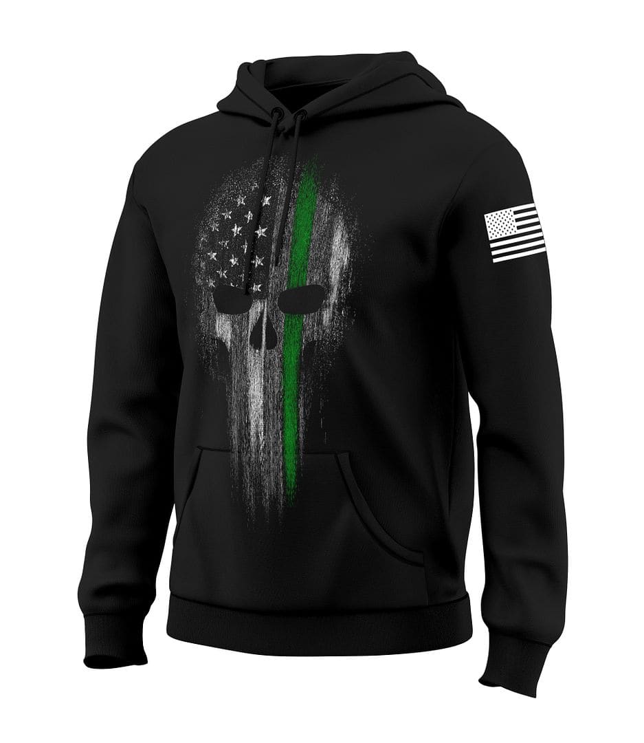Green Line Skull Flag Sweatshirt