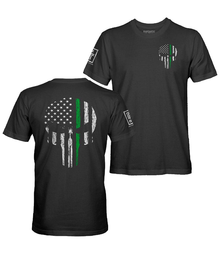 Green Line Skull T-Shirt