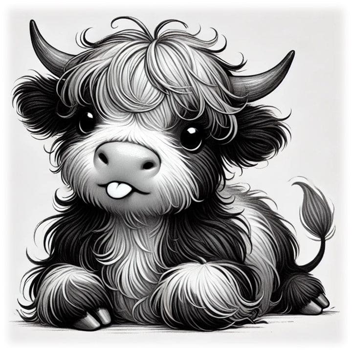 "Heavenly Highlander - Playful Peek" - ASScoozie Design on FrostBuddy Universal Buddy | A Sweet Sip
