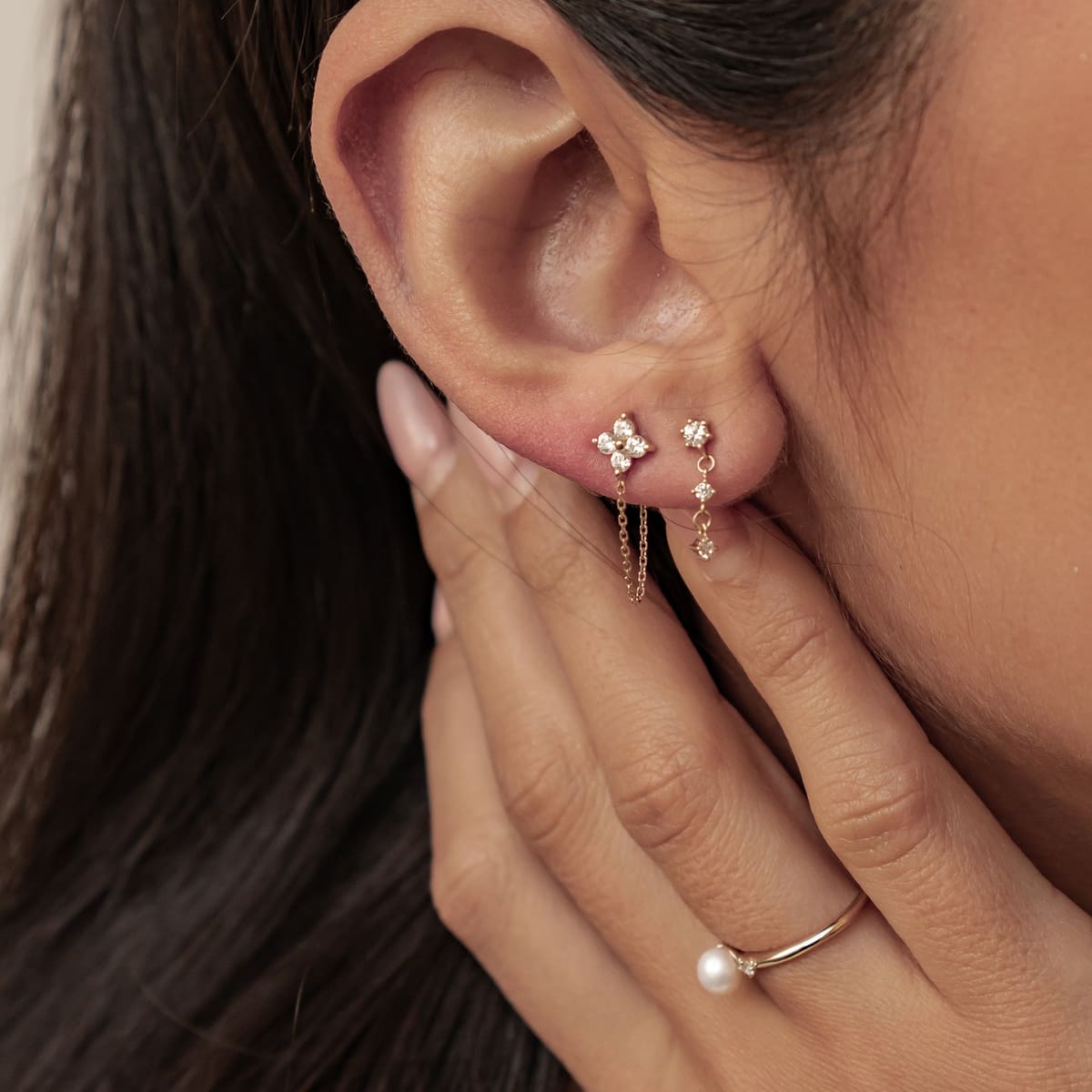 Alignment Stud Earrings 14K Gold