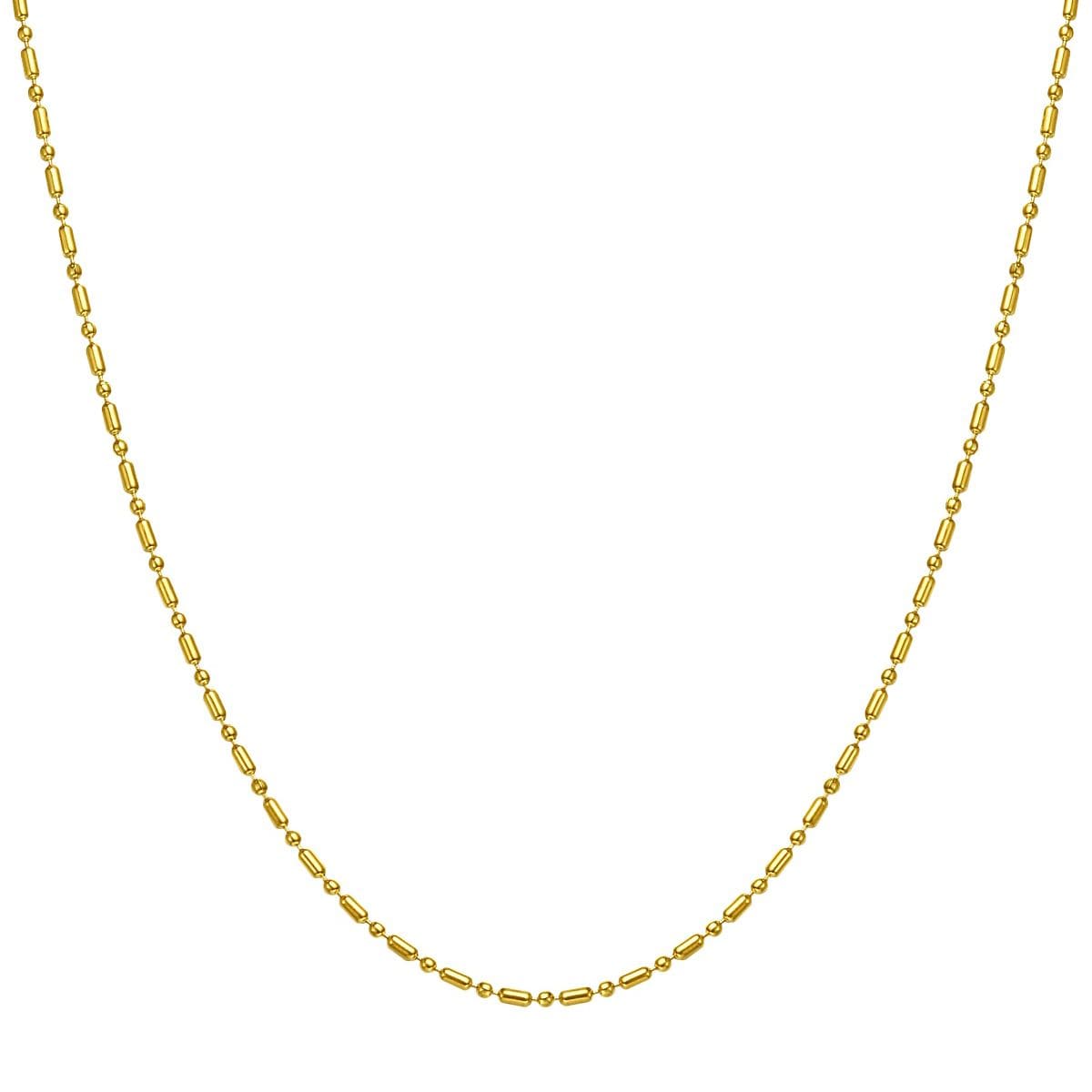 Bead and Bar Chain Necklace Gold