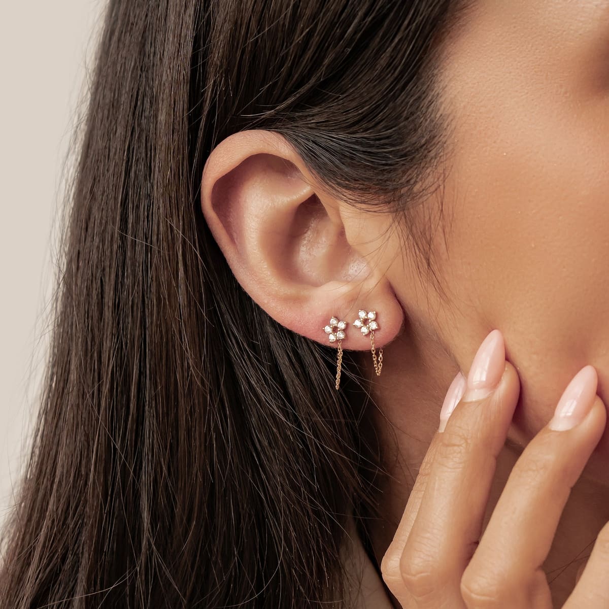 Becoming Chain Earrings 14K Gold