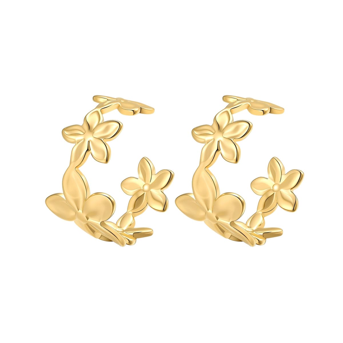 Bloom Flower Hoop Earrings Waterproof