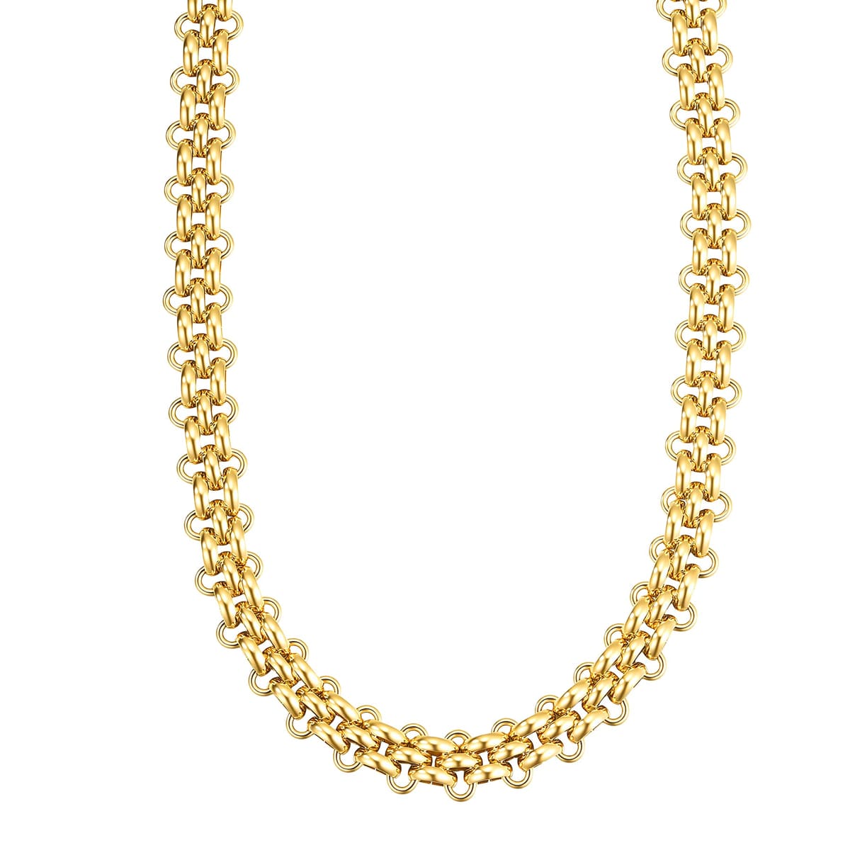 Bold Interlocking Chain Necklace Waterproof