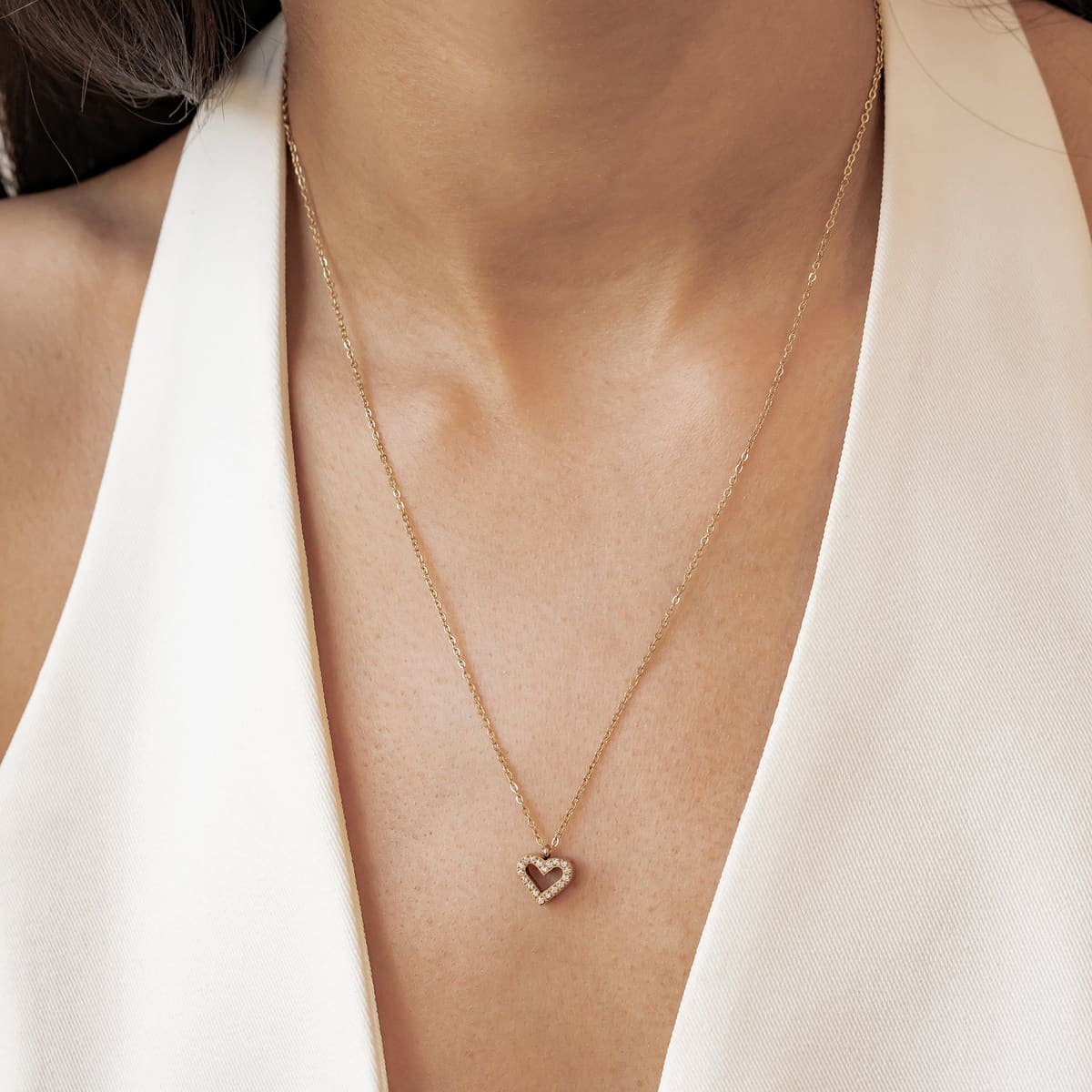 Bond Heart Crystal Necklace Waterproof