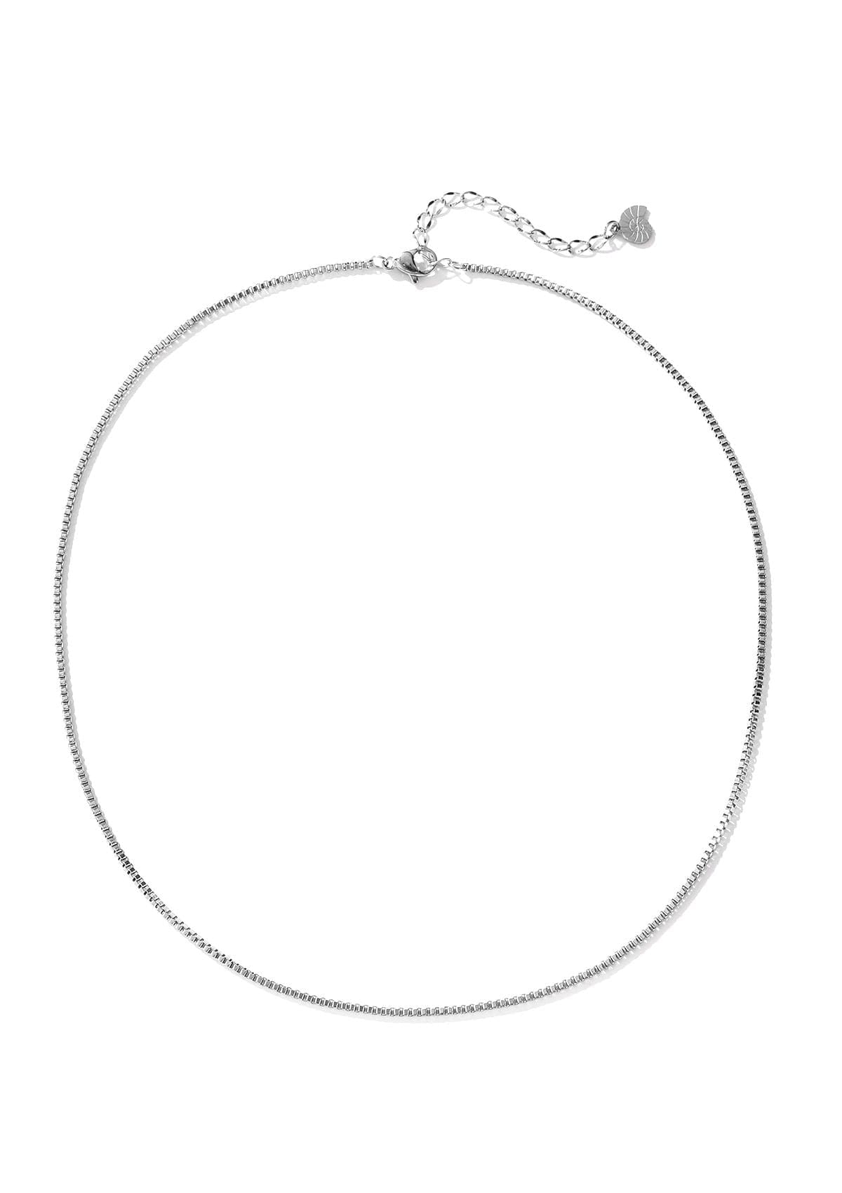 Box Chain Link Necklace Silver