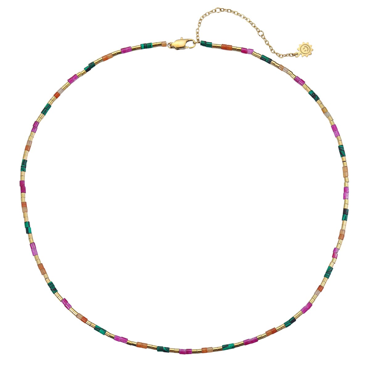 Candy Color Tube Bead Necklace Waterproof
