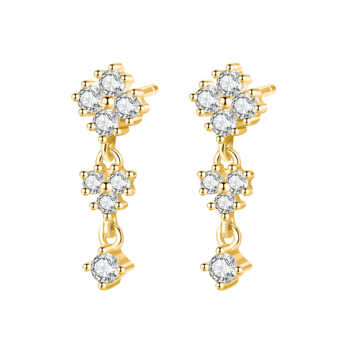 Cascading Blossom Drop Earrings Sterling Silver