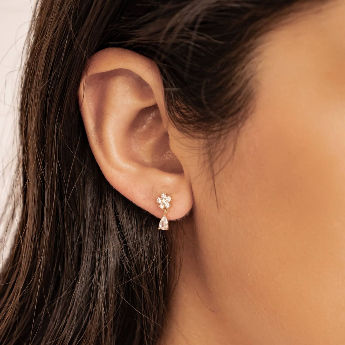 Cascading Blossom Stud Earrings Sterling Silver