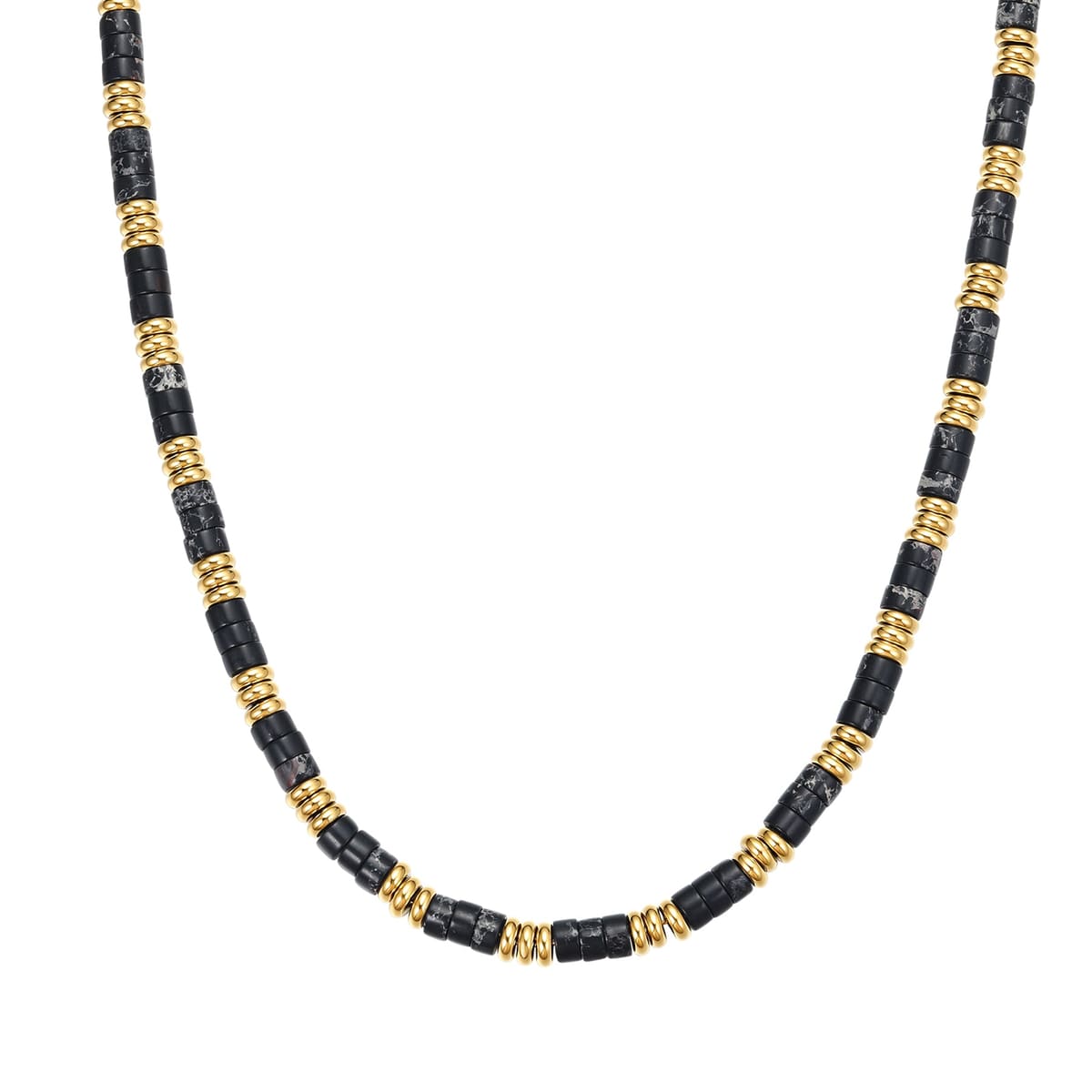 Chunky Black Bead Necklace Waterproof
