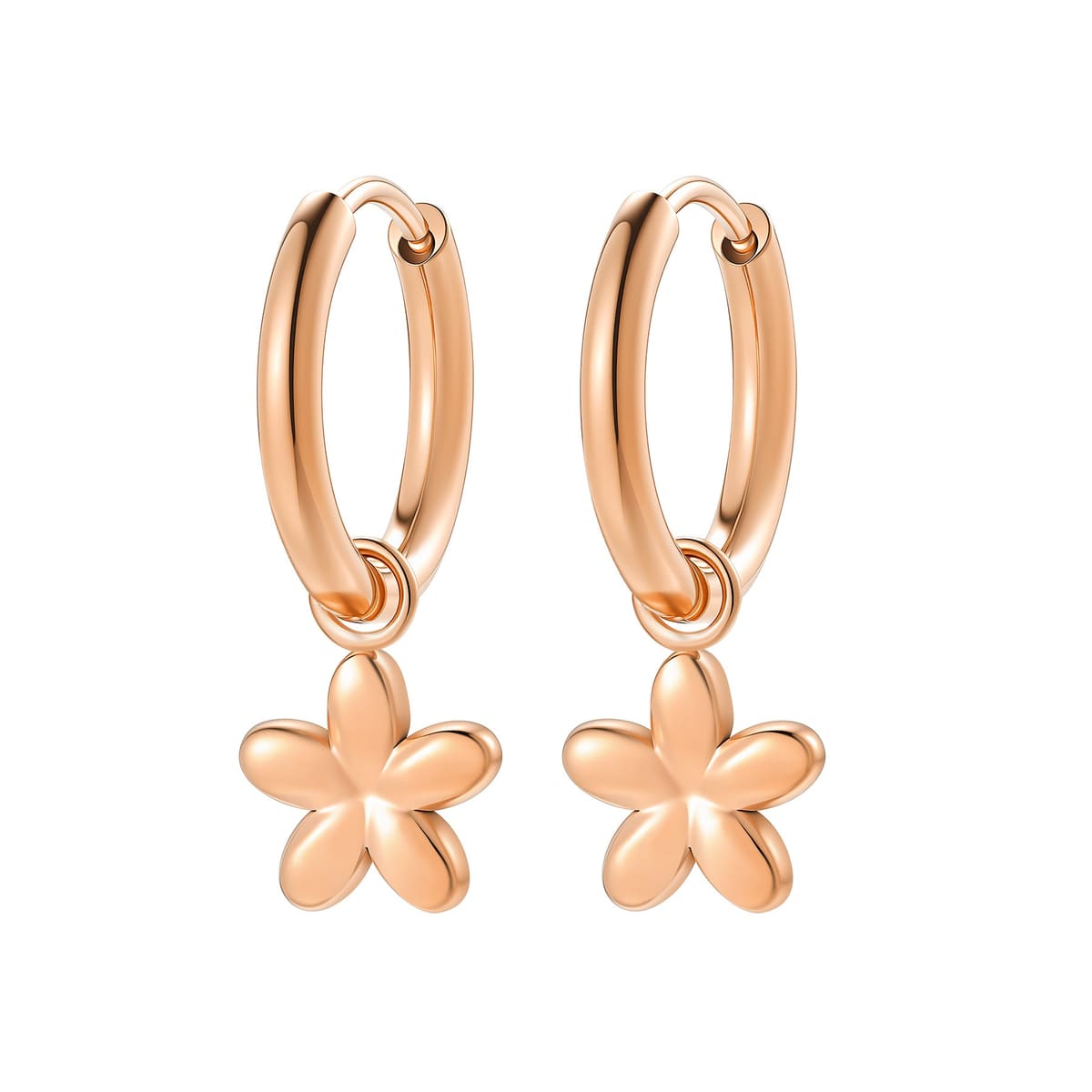 Chunky Daisy Flower Hoop Earrings Waterproof